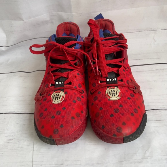 adidas Other - Adidas Harden Vol. 6 Vivid Red Monogram Men's Size 8 Shoes Las Vegas HQ3…